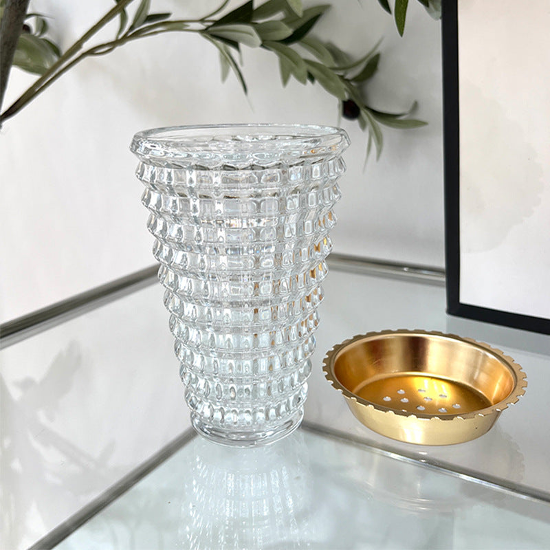 Arab Crystal Incense Burner Multifunctional Transparent Glass Vase Home Wedding Decoration Tabletop Top Burner Sticks Holder