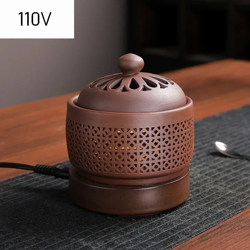 Y Enamel Electronic Incense Burner 110V/220V Timed Temperature Regulation Essential Oil Lamp Heating Electric Fumigating Furnace