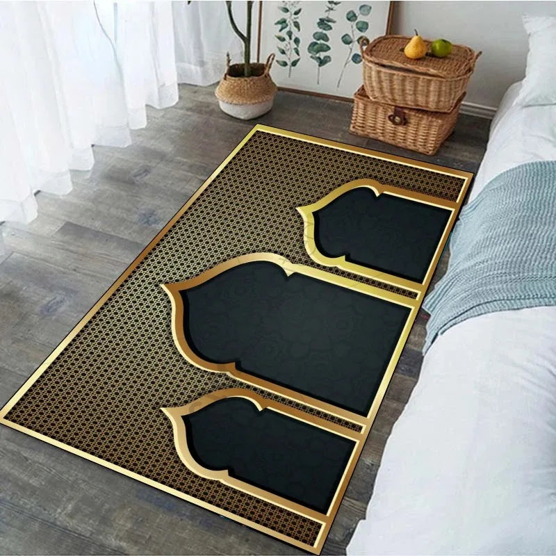 Ramadan Prayer Carpet for Living Room Decoration Religious Muslim Non Slip Rugs for Bedroom Bedside Home Decor Doormat Washable