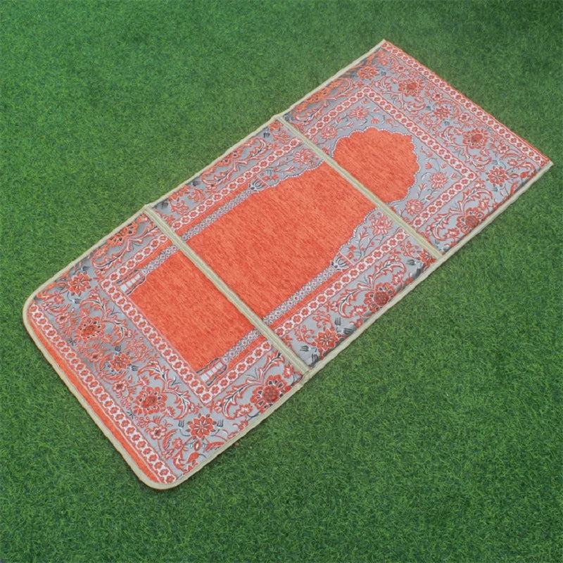 High Quality Muslim Prayer Rug Polyester Portable with Backrest Foldable Worship Blanket Home Travel Outdoor Mat Picnic Cushion