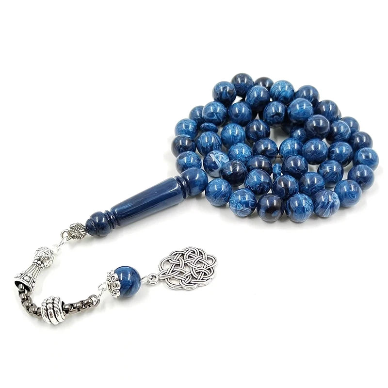 Tasbih blue resin Muslim man bracelet 33 45 51 99 100 Rosary prayer beads  islamic fashion bracelet Misbaha