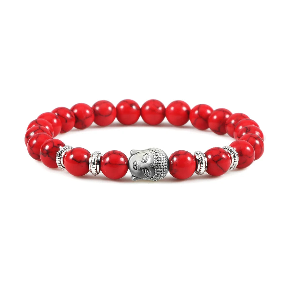 6MM 8MM 10MM Natural Stone Red Stone Prayer Beaded Bracelet Rosary Meditation Bracelets Men Women Yoga Jewelry Gift Pulsera