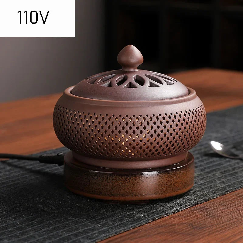 Y Enamel Electronic Incense Burner 110V/220V Timed Temperature Regulation Essential Oil Lamp Heating Electric Fumigating Furnace