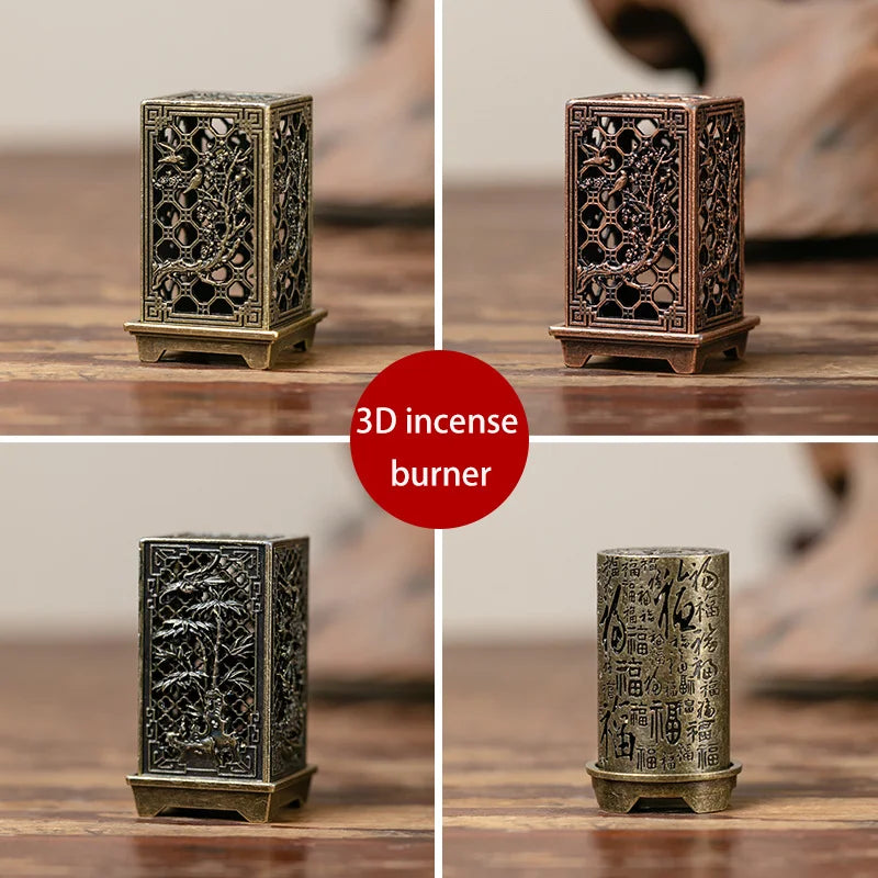 Vertical Incense Burner Alloy Hollow Incense Holder Xiangyun Stickless Powder Lasting Fragrance Incense Accessories Home Ornamen