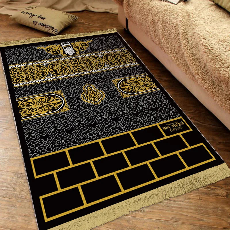 Muslim Carpet Blanket Thick Non-slip Prayer Rug Tapete with Tassel Islamic Mat Portable Home Decoration Qibla Blanket S/M/L