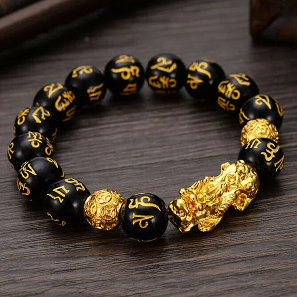 Feng Shui Men's Lucky Rosary Bracelets for Men and Women Wristbands Gold Color Braves Wealth Good Luck Change Bracelets