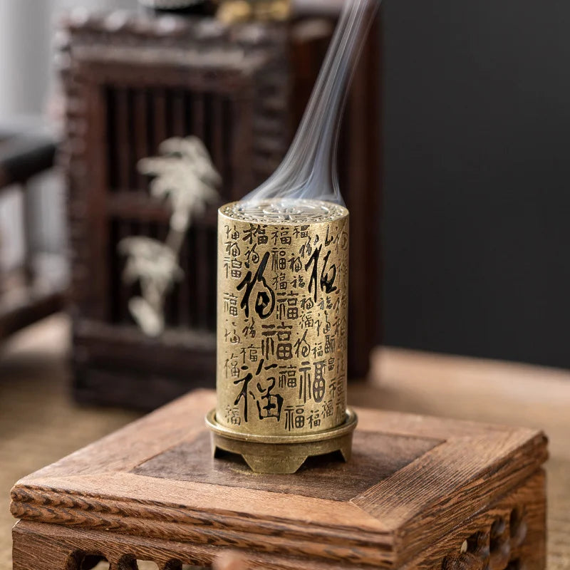 Vertical Incense Burner Alloy Hollow Incense Holder Xiangyun Stickless Powder Lasting Fragrance Incense Accessories Home Ornamen