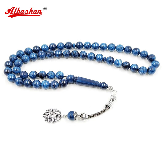 Tasbih blue resin Muslim man bracelet 33 45 51 99 100 Rosary prayer beads  islamic fashion bracelet Misbaha