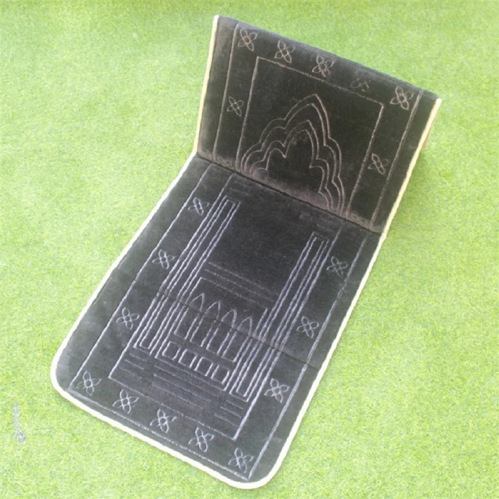 High Quality Muslim Prayer Rug Polyester Portable with Backrest Foldable Worship Blanket Home Travel Outdoor Mat Picnic Cushion