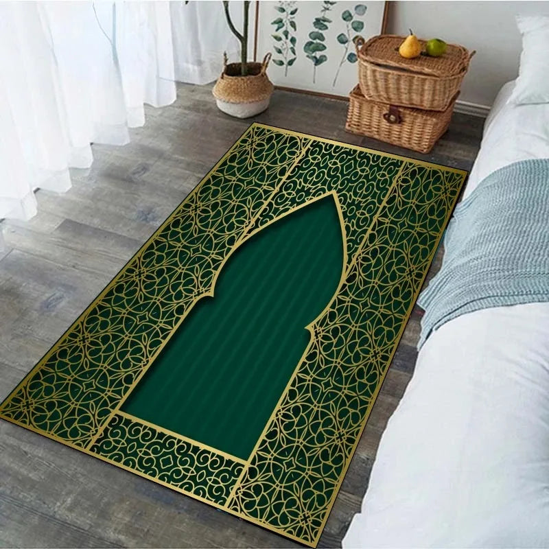 Ramadan Prayer Carpet for Living Room Decoration Religious Muslim Non Slip Rugs for Bedroom Bedside Home Decor Doormat Washable