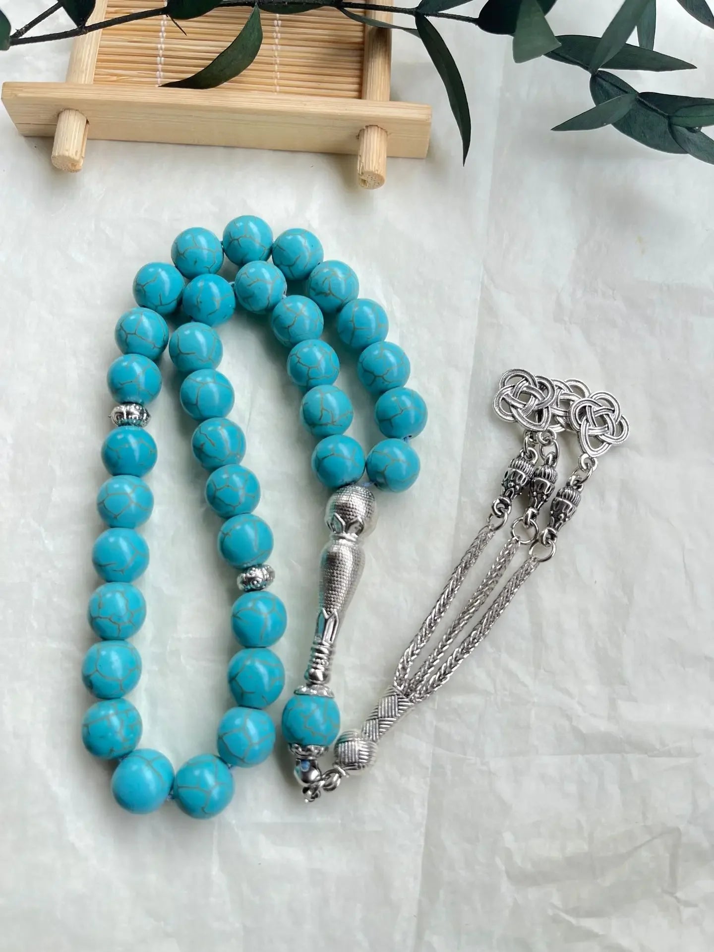 Tasbih Muslim Rosary 33 Prayer Beads Misbaha Rosary for Men Women Bracelet Turquoise Mohammed Turkey Tasbeeh Gifts