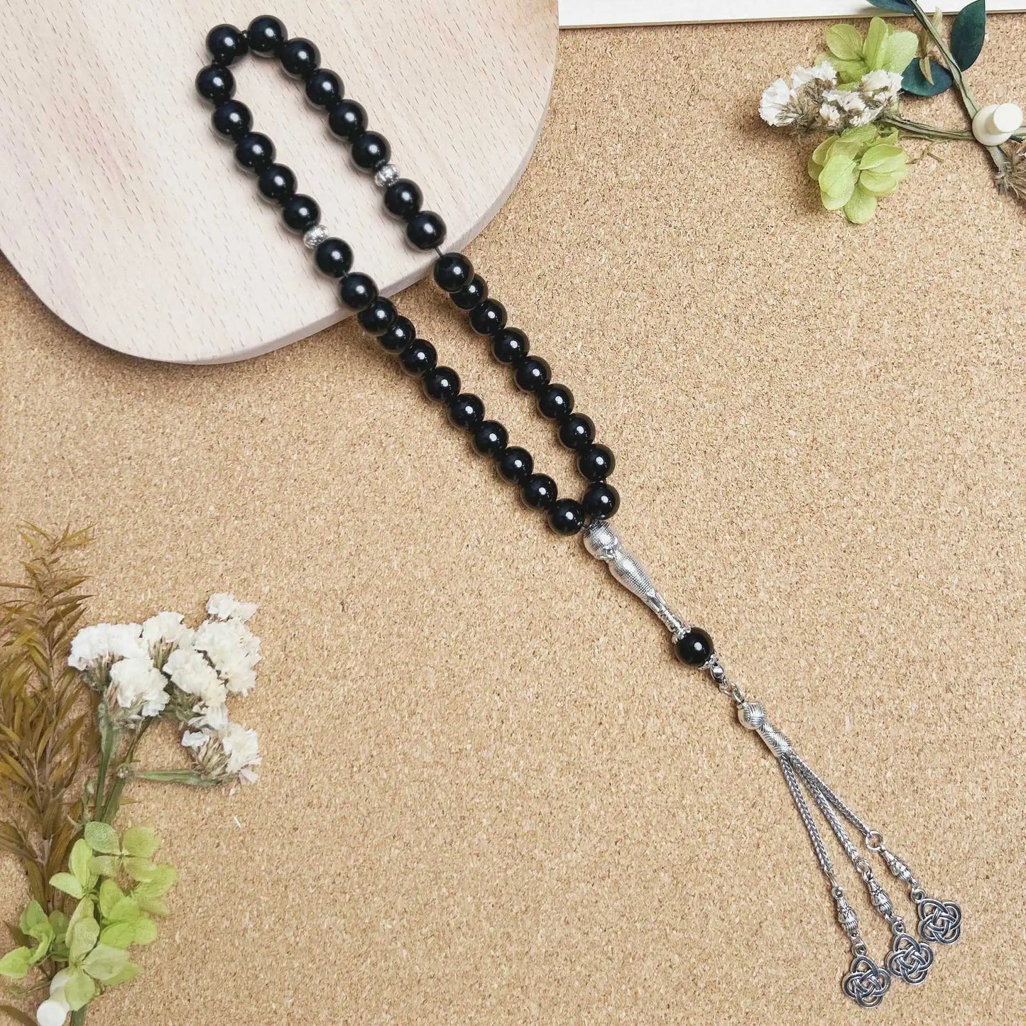 10mm 33 Beads Tasbih Crystal Glass Bracelet Muslim Rosary Tassel Prayer Beads Islamic Tasbeeh Masbaha Meditation for Women Men