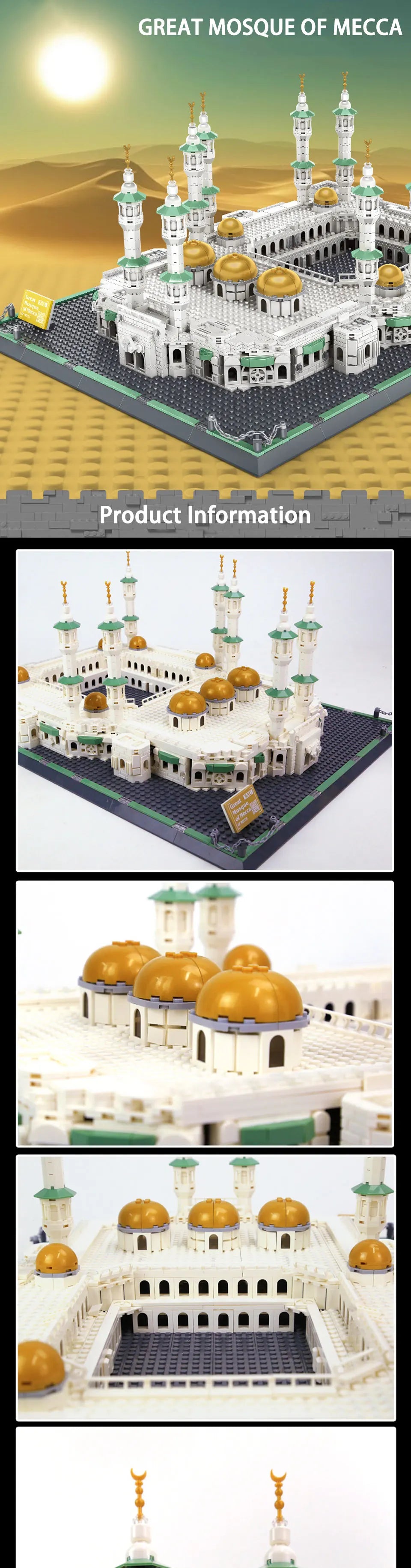 Street View Series The Great Mosque of Mecca Building Blocks Creative Expert Classic MOC Architecture Model Bricks Toys For Boy