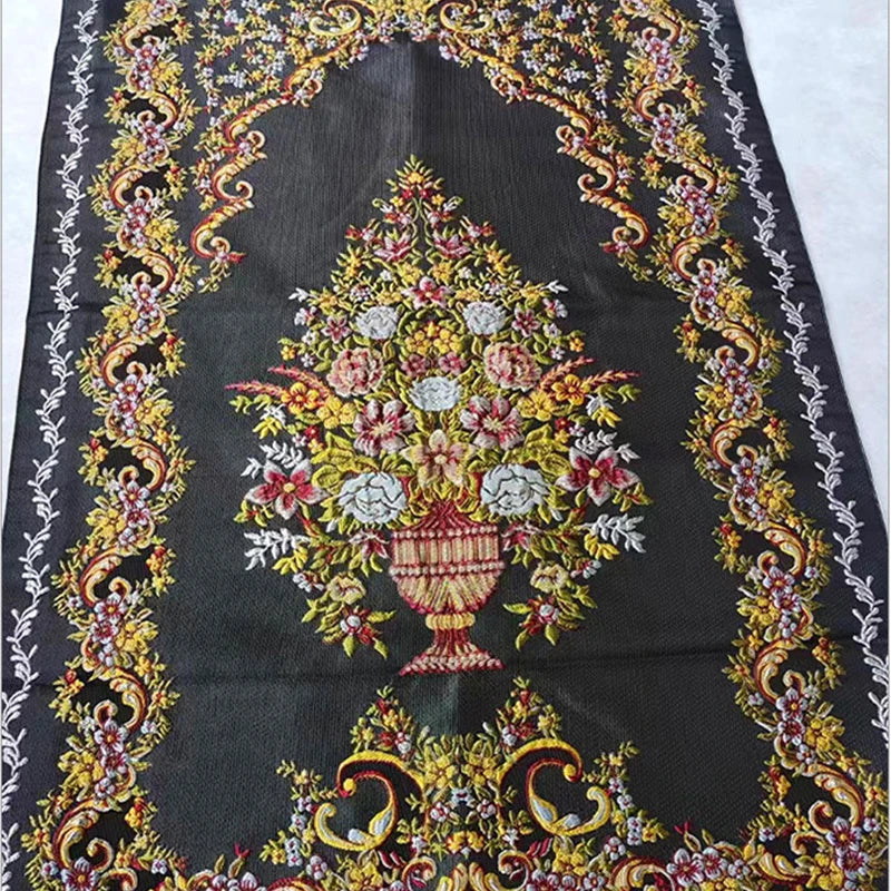 Embroider Prayer Mat luxury Flower Pattern Prayer Rugs 70x110cm Worship Blanket Islamic Ramadan