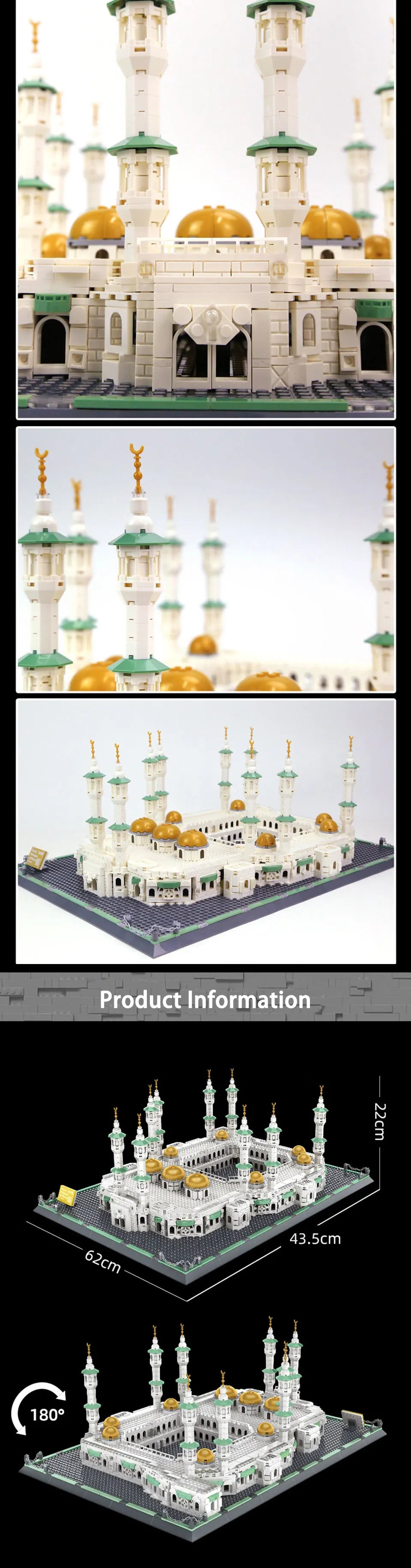 Street View Series The Great Mosque of Mecca Building Blocks Creative Expert Classic MOC Architecture Model Bricks Toys For Boy