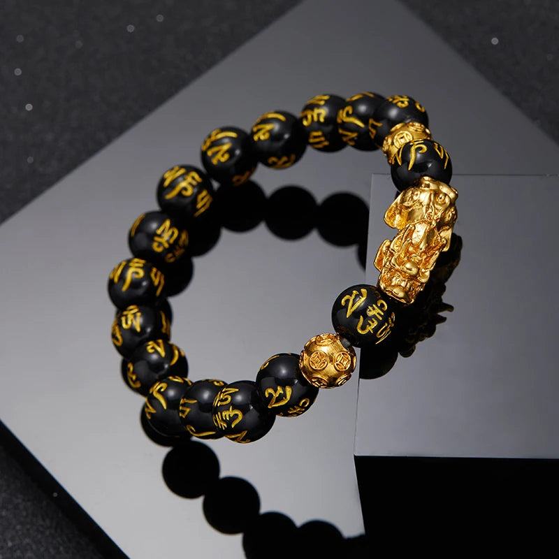 Feng Shui Men's Lucky Rosary Bracelets for Men and Women Wristbands Gold Color Braves Wealth Good Luck Change Bracelets