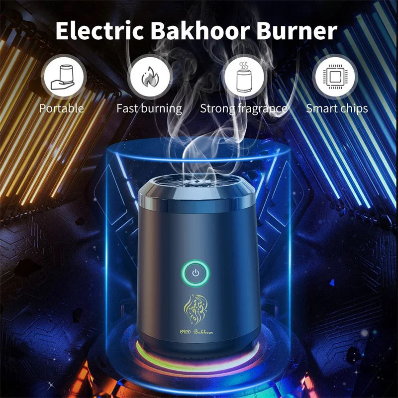 New USB Incense Burner Electric Bakhoor Ramadan Dukhoon Arabic Aroma Diffuser For Home Office Car Rechargeable Portable