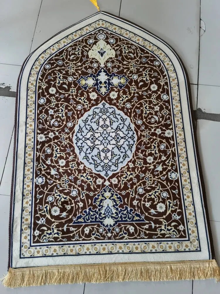 Printed Prayer Mat For Muslim Ramadan Flannel Worship Kneel Blanket Anti Slip Carpets Portable Travel Prayer Rug Ramadan Gift