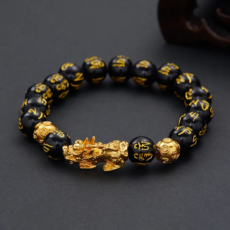 Feng Shui Men's Lucky Rosary Bracelets for Men and Women Wristbands Gold Color Braves Wealth Good Luck Change Bracelets