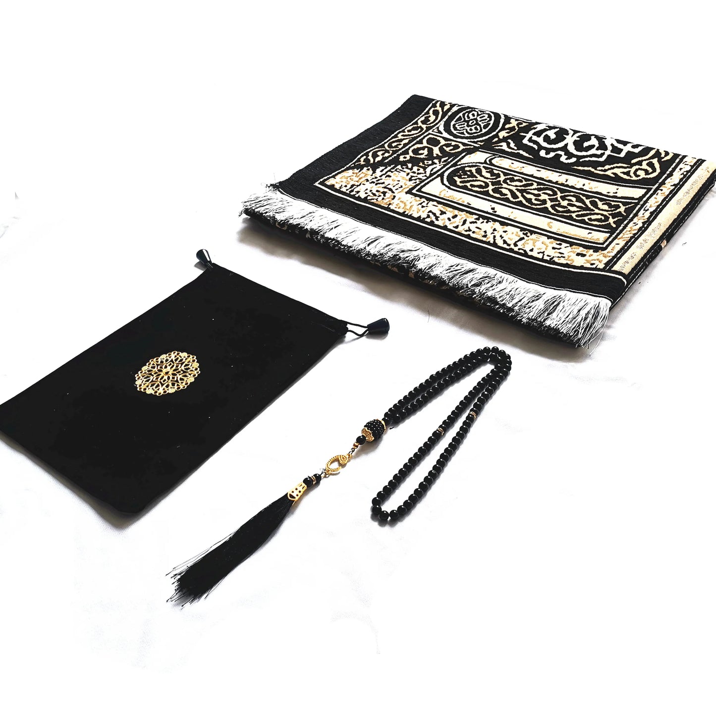 Muslim Prayer Rug Islamic Turkish Black Chenille Ramadan Washable Mat Woaven Islam Carpet Portable Muslims Rug