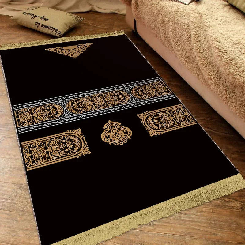 Muslim Carpet Blanket Thick Non-slip Prayer Rug Tapete with Tassel Islamic Mat Portable Home Decoration Qibla Blanket S/M/L