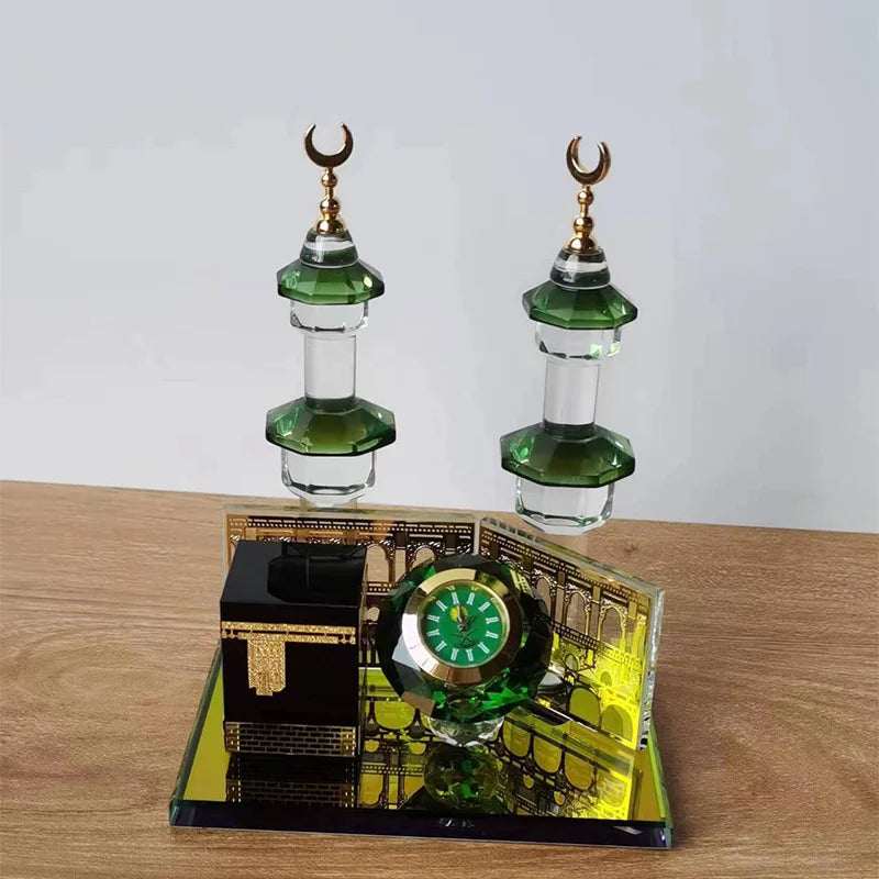 Saudi Arabian Style Mecca Mosque Kaaba Mecca Bell Tower Crystal Model Small Ornaments Multiple Styles Available Home Decorations