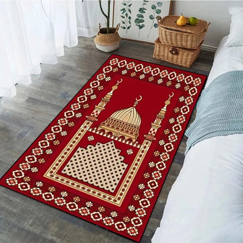 Ramadan Prayer Carpet for Living Room Decoration Religious Muslim Non Slip Rugs for Bedroom Bedside Home Decor Doormat Washable