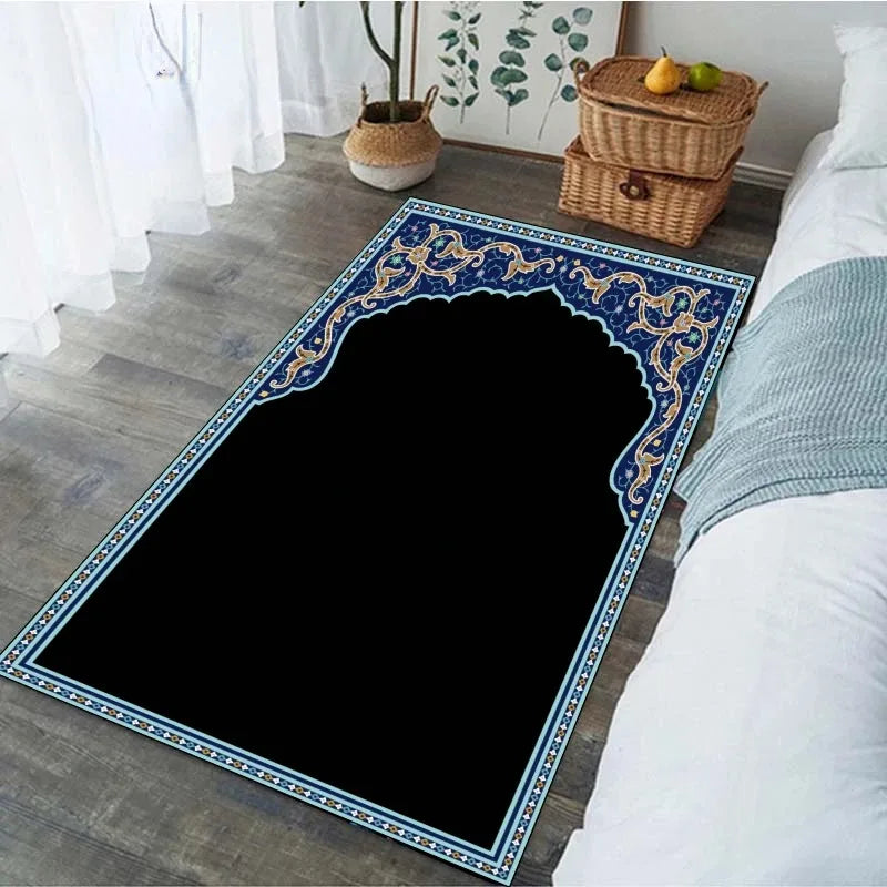 Ramadan Prayer Carpet for Living Room Decoration Religious Muslim Non Slip Rugs for Bedroom Bedside Home Decor Doormat Washable