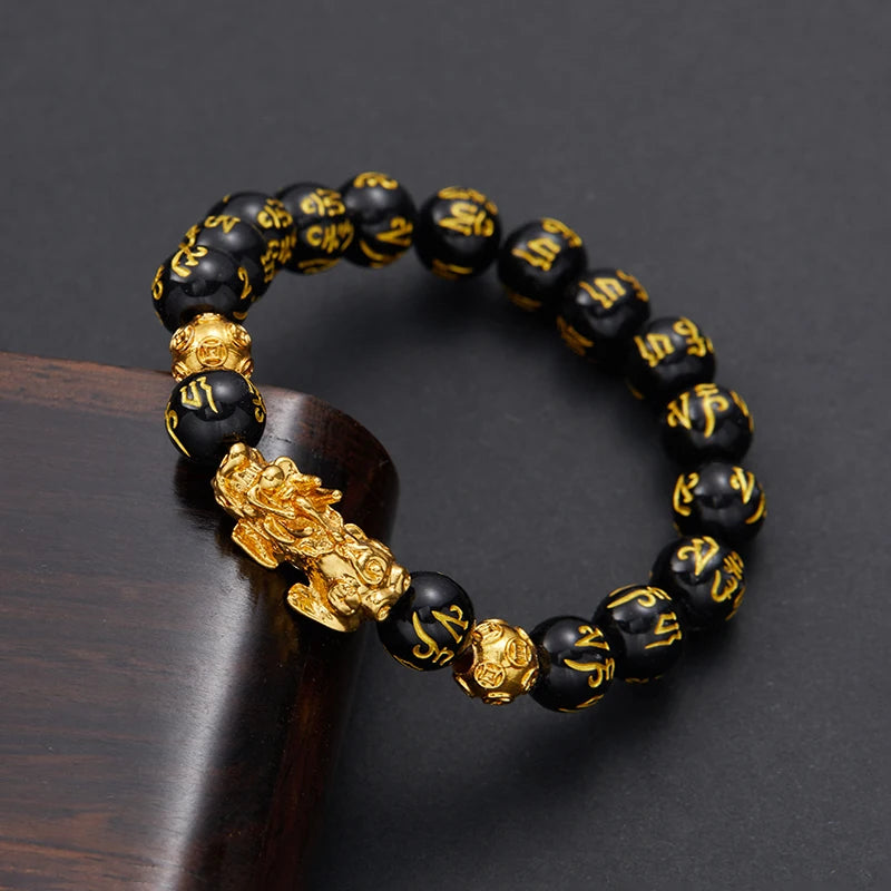 Feng Shui Men's Lucky Rosary Bracelets for Men and Women Wristbands Gold Color Braves Wealth Good Luck Change Bracelets