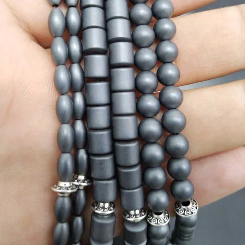 ALBASHAN Natural Frosted black gallstone Matte Rosary prayer beads Islamic bracelet Ramadan gift pocket Misbaha accessory