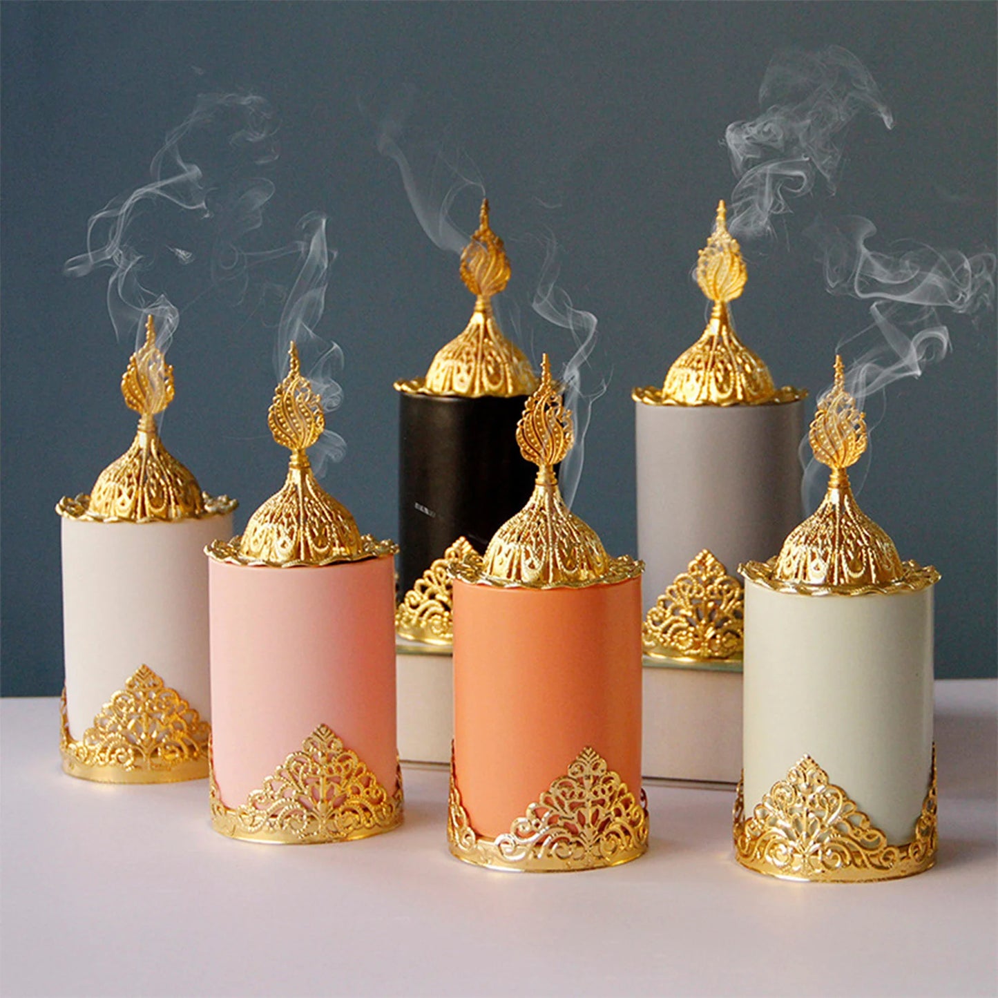 Incense Burner For Ramadan Cylinder Metal Arabic Incense Burner Pot For Eid Aromatherapy Ornament Home Aromatherapy Decorations