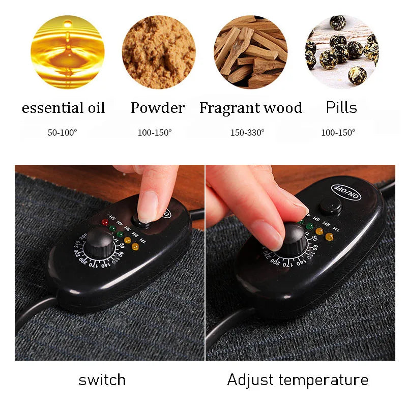 Y Enamel Electronic Incense Burner 110V/220V Timed Temperature Regulation Essential Oil Lamp Heating Electric Fumigating Furnace