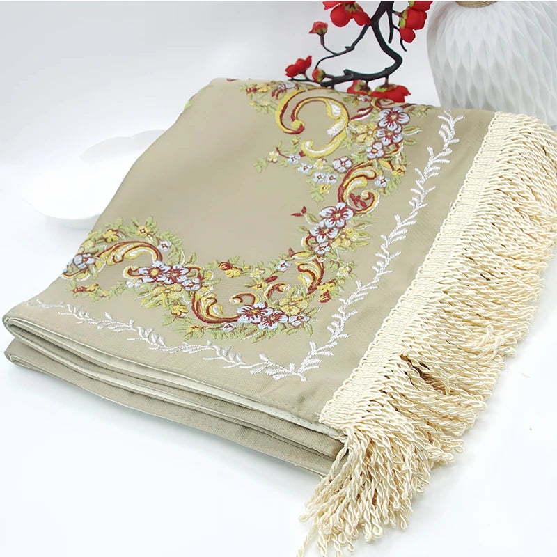 Embroider Prayer Mat luxury Flower Pattern Prayer Rugs 70x110cm Worship Blanket Islamic Ramadan