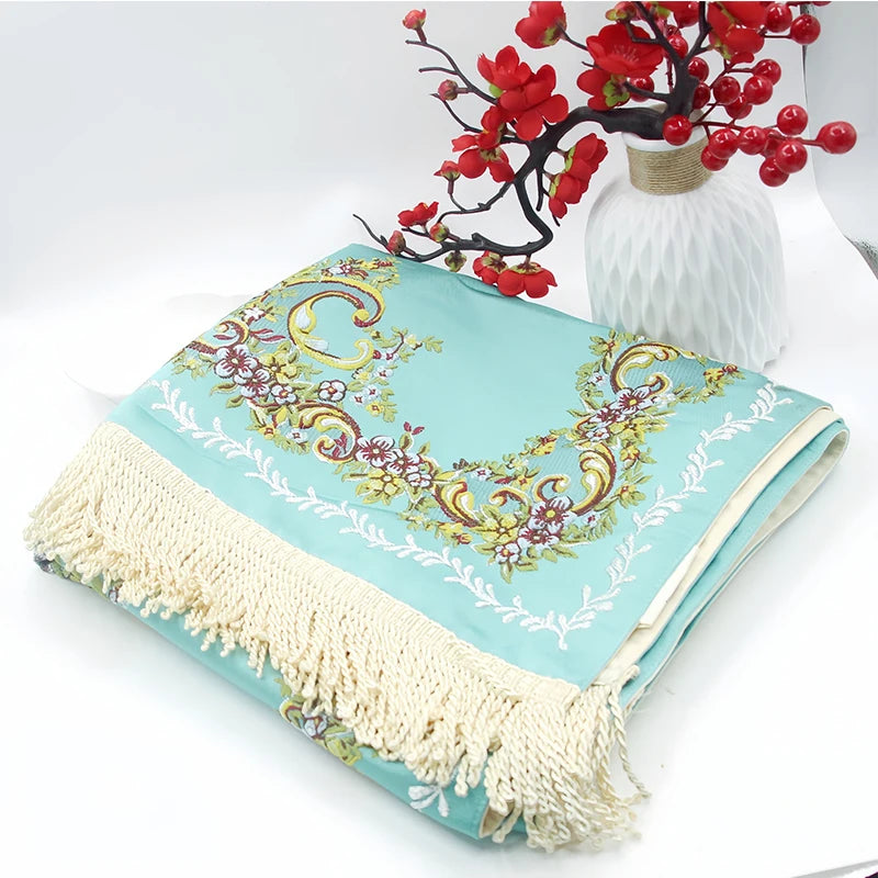 Embroider Prayer Mat luxury Flower Pattern Prayer Rugs 70x110cm Worship Blanket Islamic Ramadan