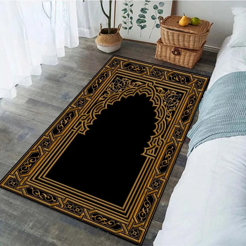 Ramadan Prayer Carpet for Living Room Decoration Religious Muslim Non Slip Rugs for Bedroom Bedside Home Decor Doormat Washable