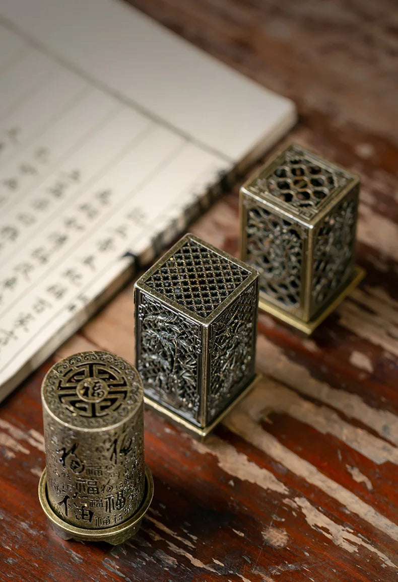 Vertical Incense Burner Alloy Hollow Incense Holder Xiangyun Stickless Powder Lasting Fragrance Incense Accessories Home Ornamen